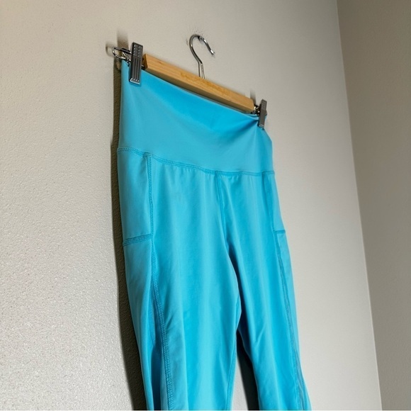 ZYIA Light n Tight Hi-Rise Crop Leggings Mesh Stripe Bright Blue Size 4 Women’s - Picture 9 of 10